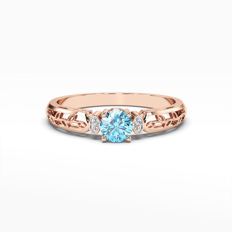 Pierścionek z różowego złota z topazem Swiss - próba 585 0,52CT PV-038CT