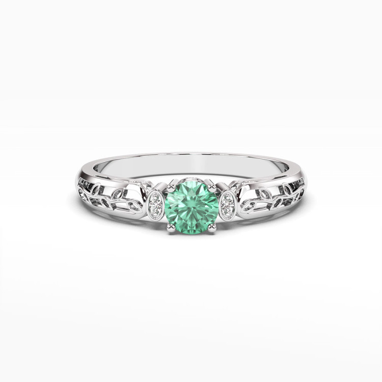 Pierścionek z białego złota ze szmaragdem - próba 585 0,52CT PV-038BSZ