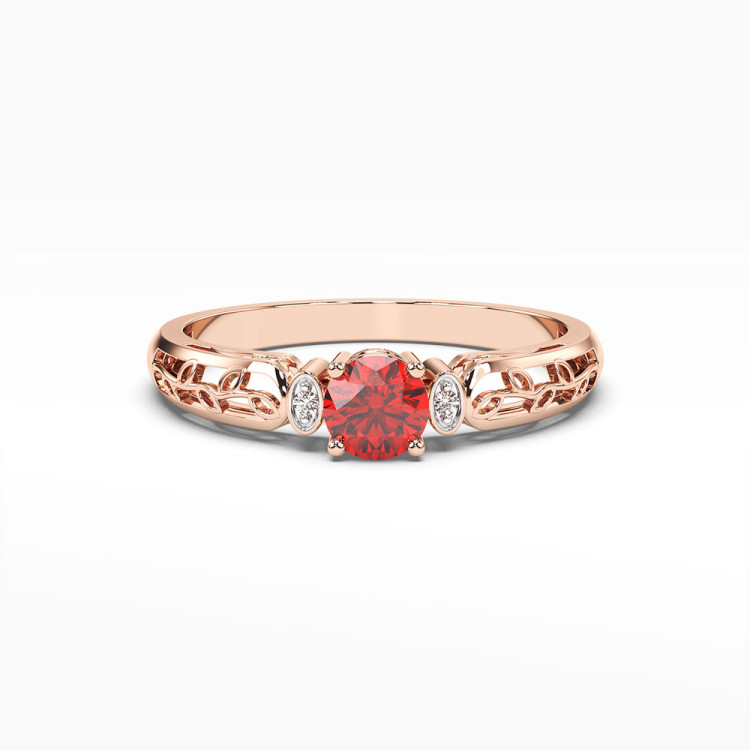 Pierścionek z różowego złota z rubinem - próba 585 0,62CT PV-038CR