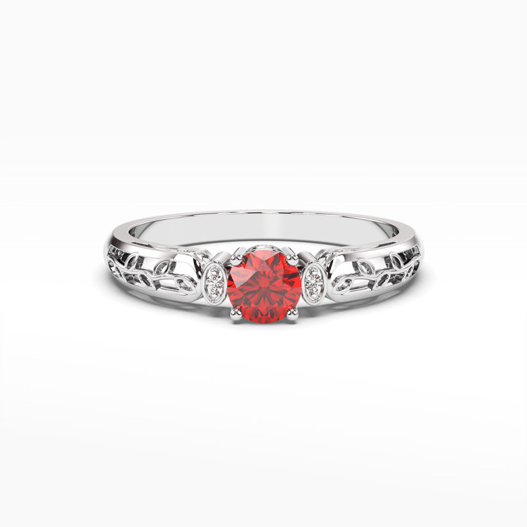Pierścionek z białego złota z rubinem - próba 585 0,62CT PV-038BR