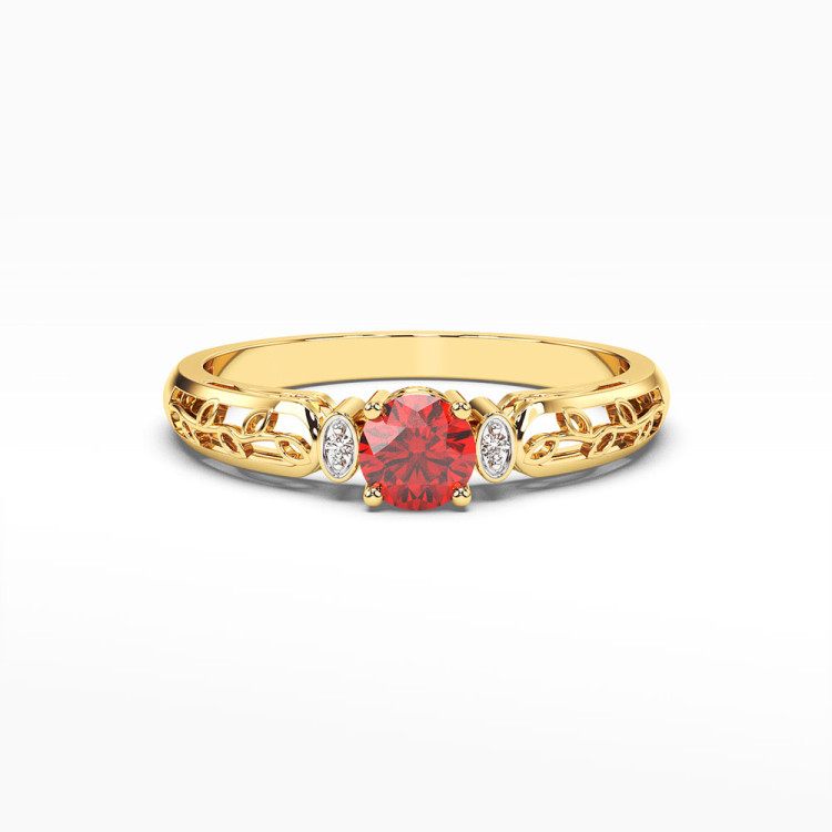 Pierścionek z żółtego złota z rubinem - próba 585 0,62CT PV-038AR