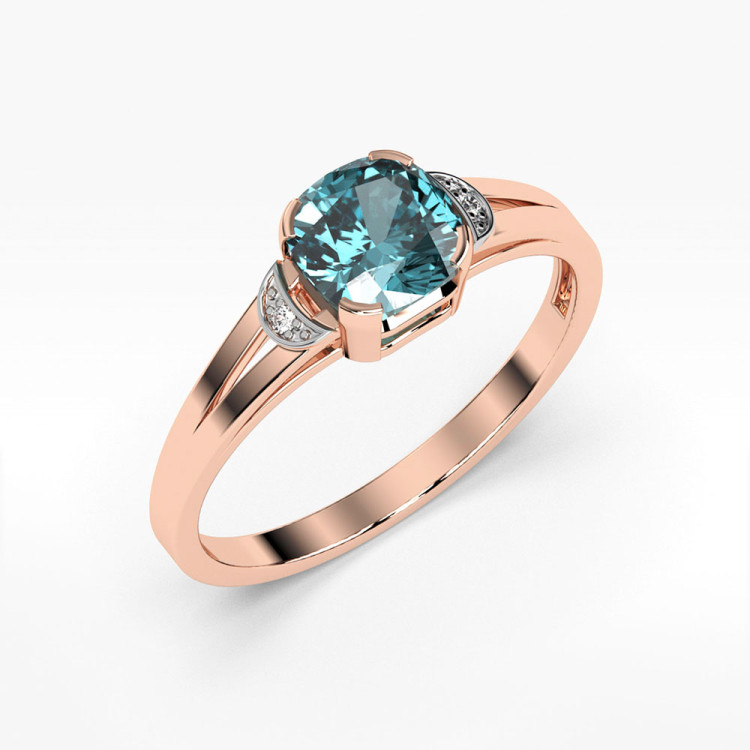Pierścionek z różowego złota z topazem Swiss - próba 585 1,11CT PV-041CT