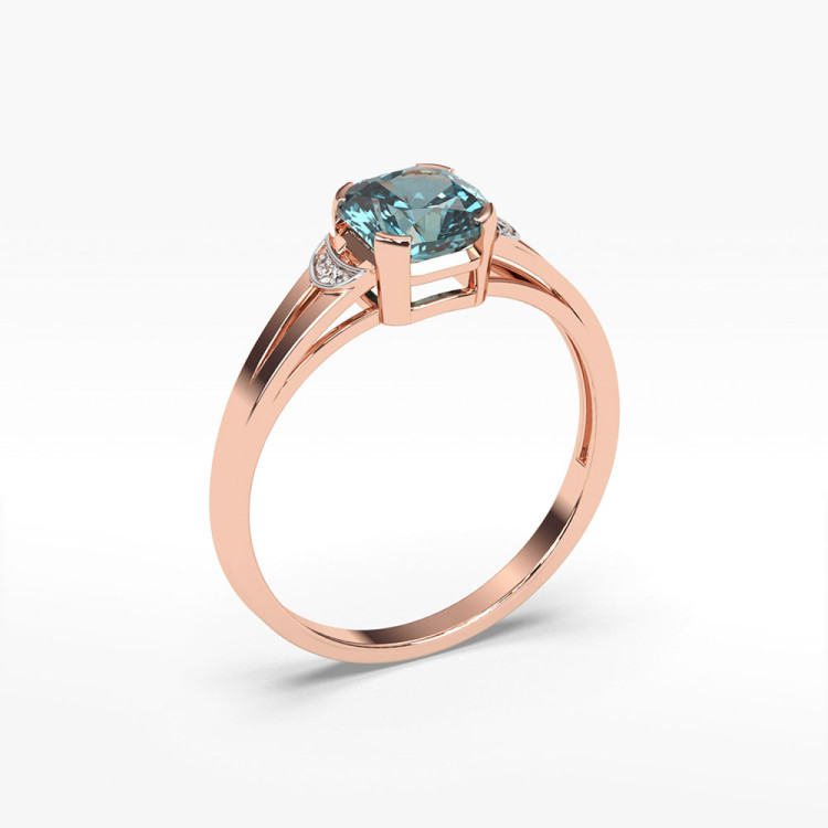 Pierścionek z różowego złota z topazem Swiss - próba 585 1,11CT PV-041CT