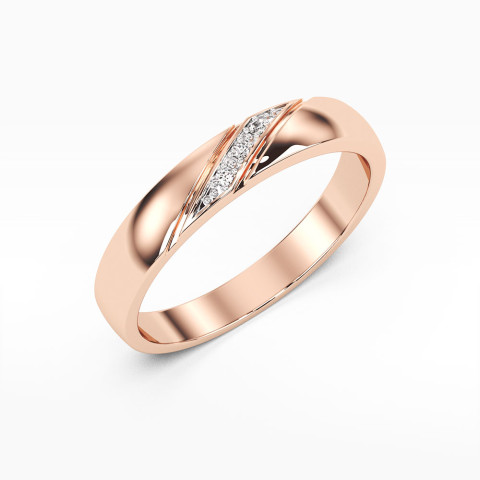 Pierścionek z różowego złota z diamentami  - próba 585 0,02CT PV-045C
