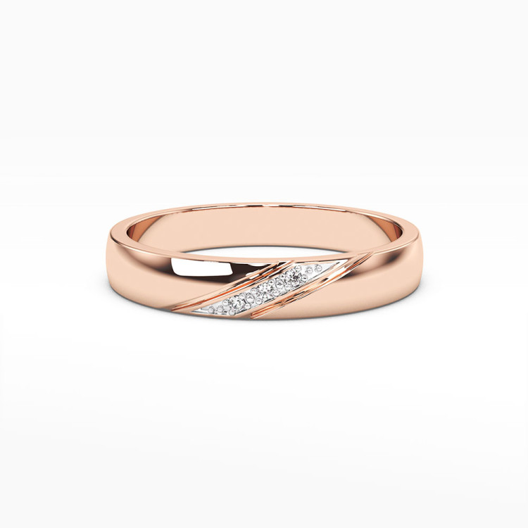 Pierścionek z różowego złota z diamentami  - próba 585 0,02CT PV-045C