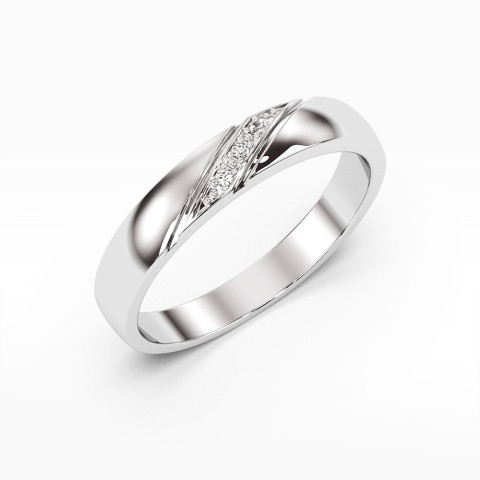 Pierścionek z białego złota z diamentami  - próba 585 0,02CT PV-045B