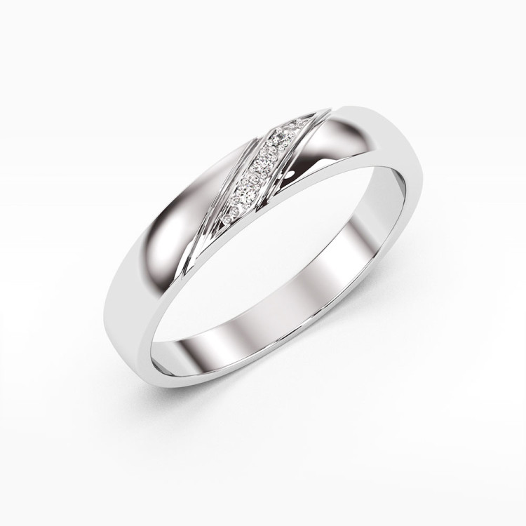Pierścionek z białego złota z diamentami  - próba 585 0,02CT PV-045B