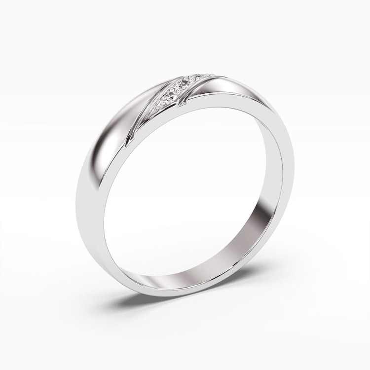 Pierścionek z białego złota z diamentami  - próba 585 0,02CT PV-045B