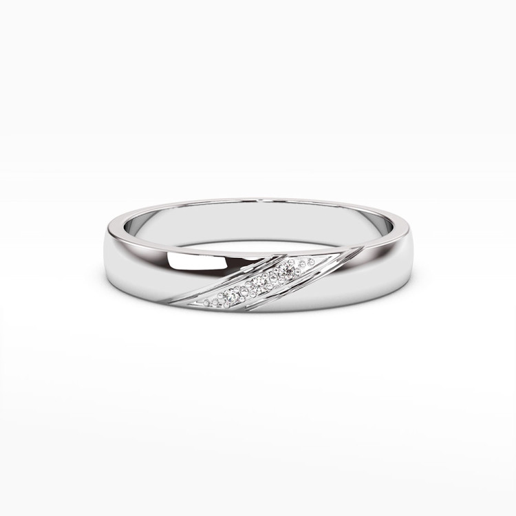 Pierścionek z białego złota z diamentami  - próba 585 0,02CT PV-045B