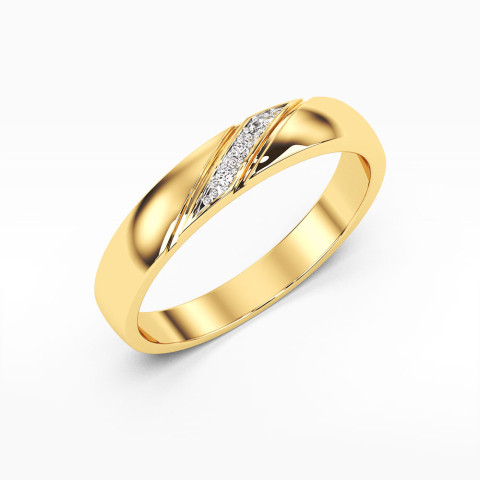 Pierścionek z żółtego złota z diamentami  - próba 585 0,02CT PV-045A