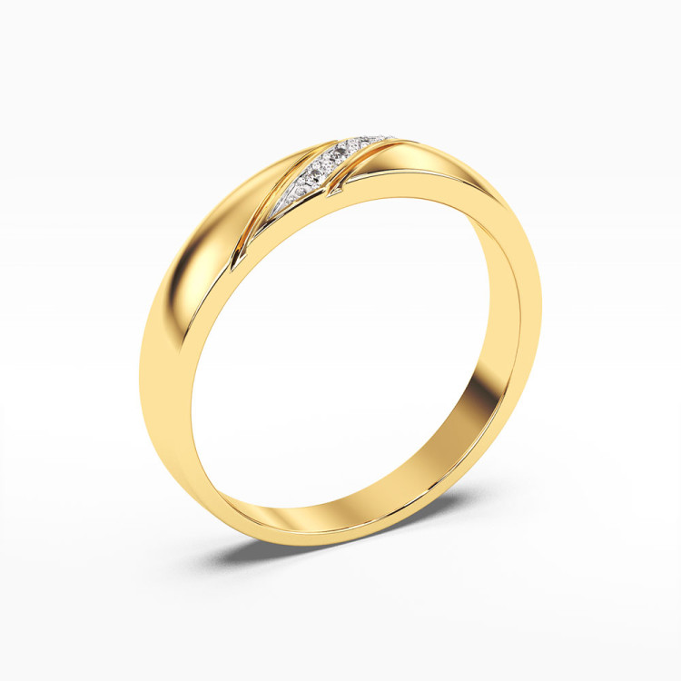 Pierścionek z żółtego złota z diamentami  - próba 585 0,02CT PV-045A