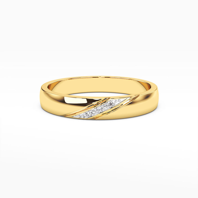 Pierścionek z żółtego złota z diamentami  - próba 585 0,02CT PV-045A