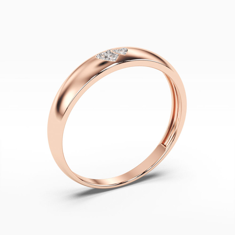 Pierścionek z różowego złota z diamentami - próba 585 0,02CT PV-047C