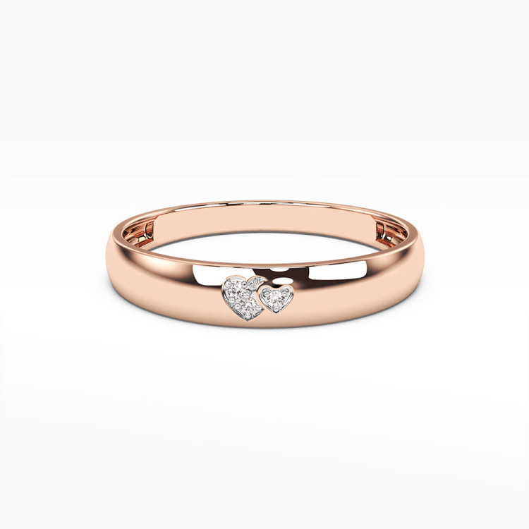 Pierścionek z różowego złota z diamentami - próba 585 0,02CT PV-047C
