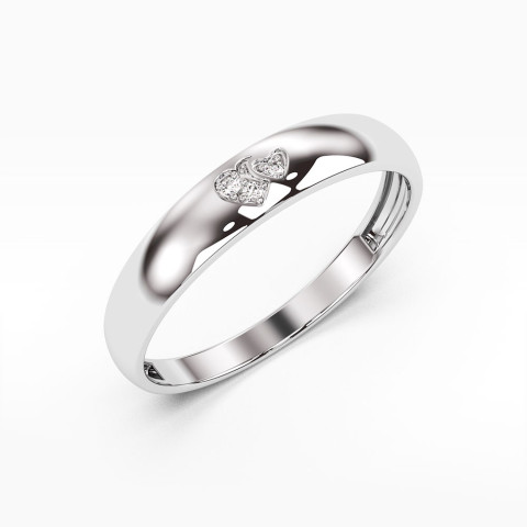 Pierścionek z białego złota z diamentami - próba 585 0,02CT PV-047B