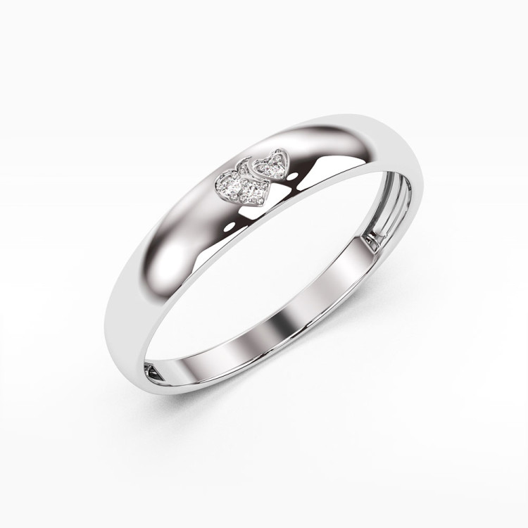 Pierścionek z białego złota z diamentami - próba 585 0,02CT PV-047B