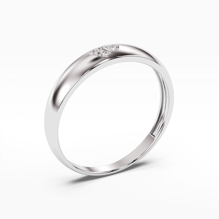 Pierścionek z białego złota z diamentami - próba 585 0,02CT PV-047B