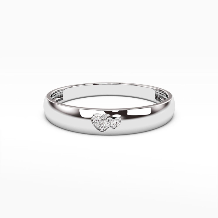 Pierścionek z białego złota z diamentami - próba 585 0,02CT PV-047B