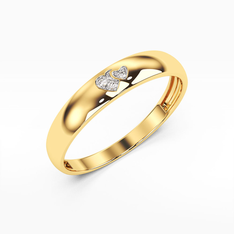 Pierścionek z żółtego złota z diamentami - próba 585 0,02CT PV-047A