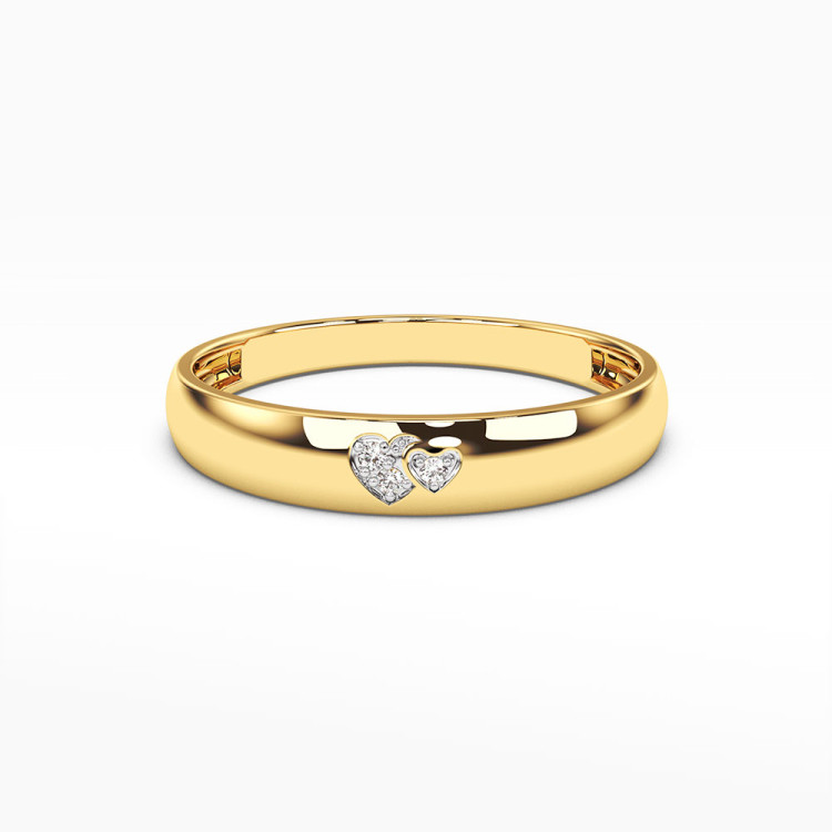 Pierścionek z żółtego złota z diamentami - próba 585 0,02CT PV-047A