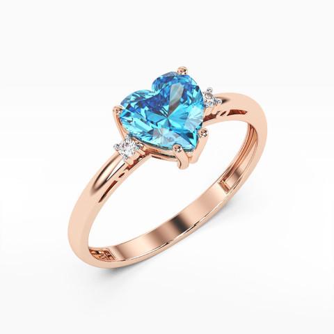 Pierścionek z różowego złota z topazem Swiss - próba 585 1,229CT PV-052CT