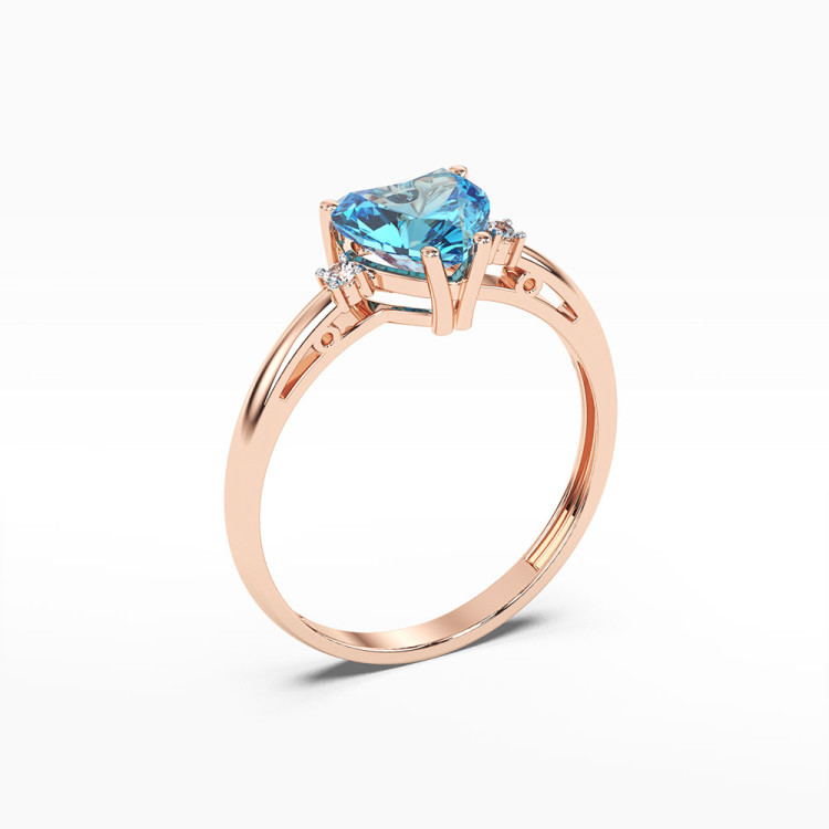 Pierścionek z różowego złota z topazem Swiss - próba 585 1,229CT PV-052CT