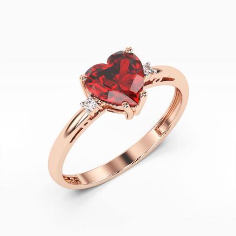 Pierścionek z różowego złota z rubinem - próba 585 1,729CT PV-052CR