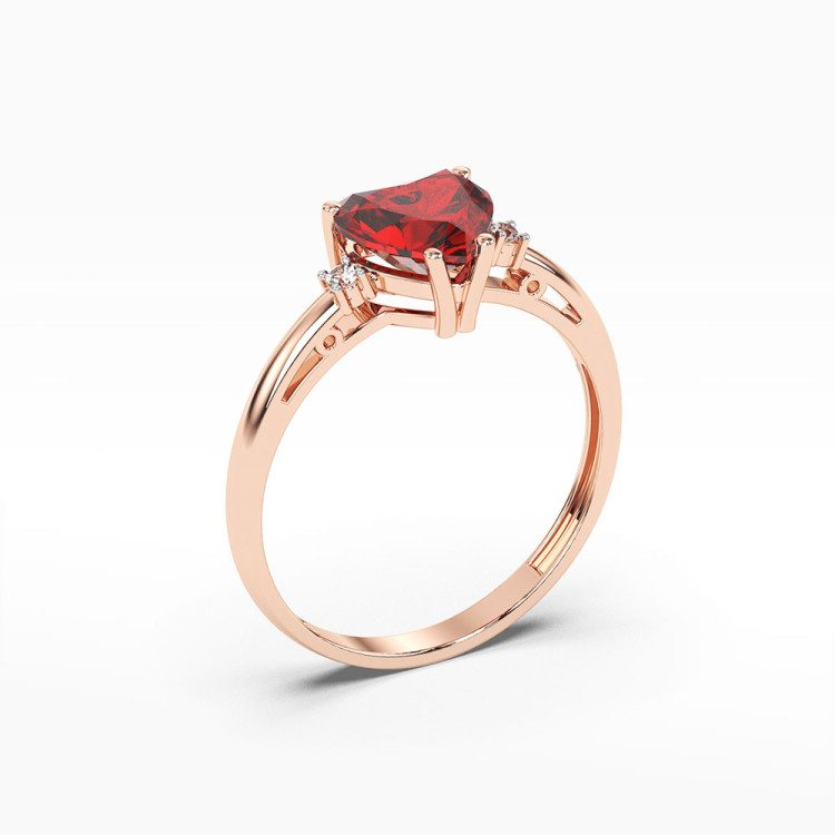 Pierścionek z różowego złota z rubinem - próba 585 1,729CT PV-052CR