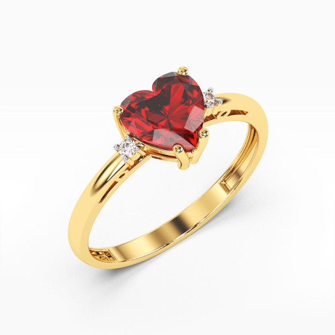 Pierścionek z żółtego złota z rubinem - próba 585 1,729CT PV-052AR