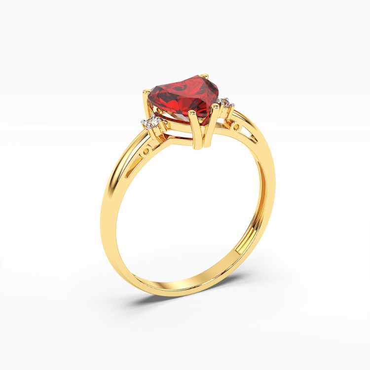 Pierścionek z żółtego złota z rubinem - próba 585 1,729CT PV-052AR