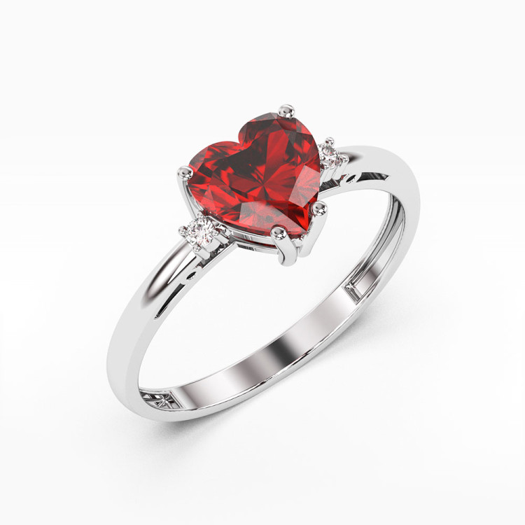 Pierścionek z białego złota z rubinem - próba 585 1,729CT PV-052BR