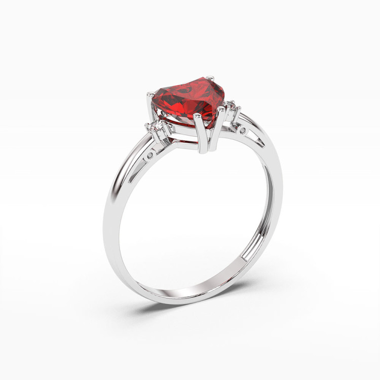 Pierścionek z białego złota z rubinem - próba 585 1,729CT PV-052BR