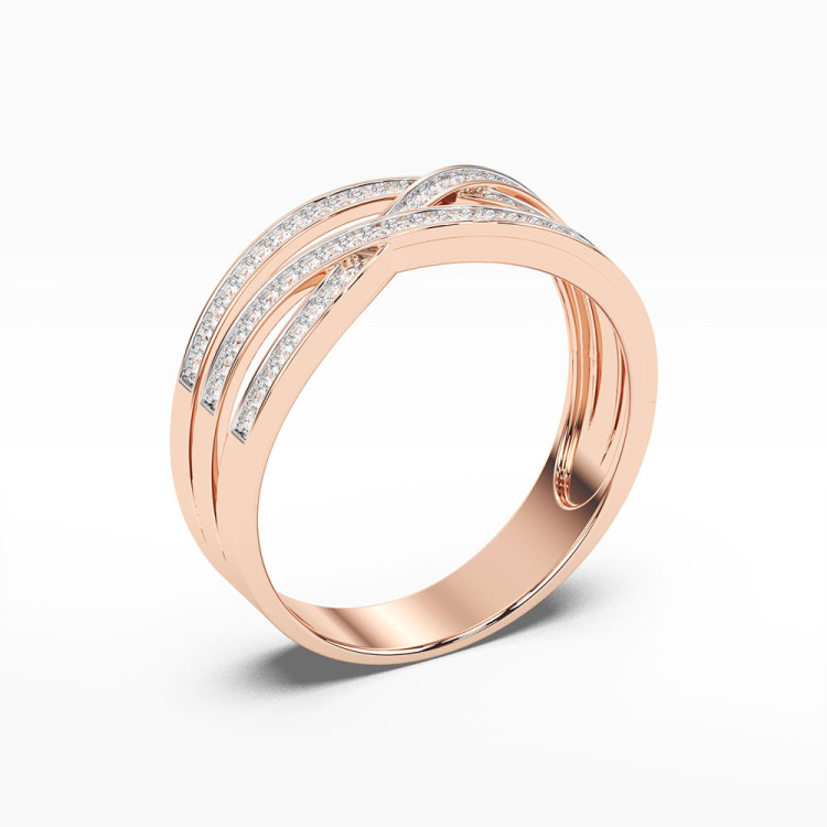 Pierścionek z różowego złota z diamentami - próba 585 0,27CT PV-060C