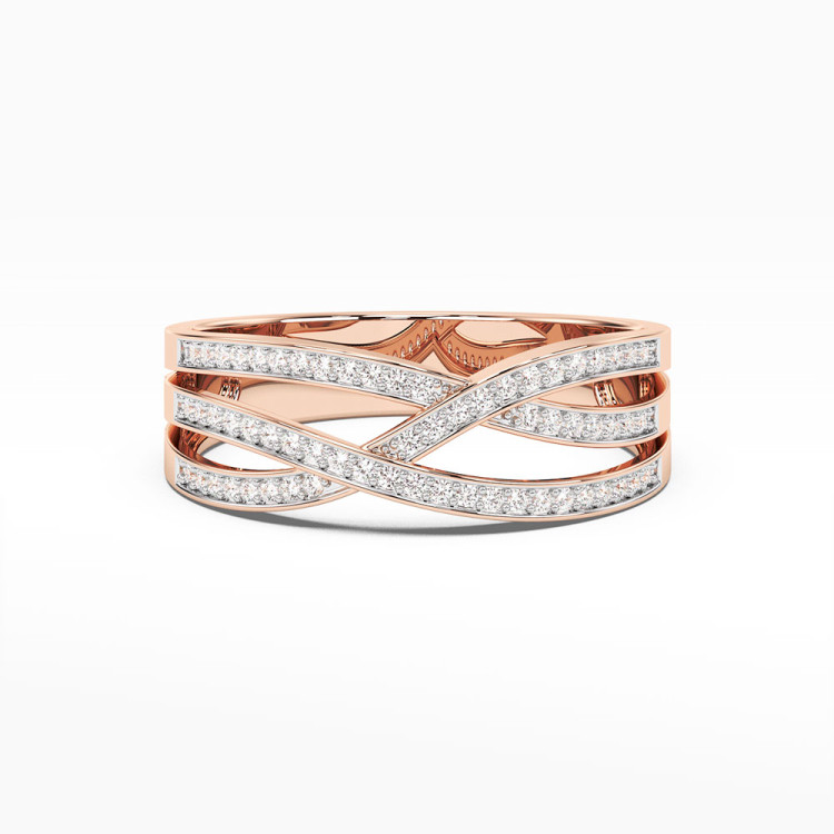Pierścionek z różowego złota z diamentami - próba 585 0,27CT PV-060C