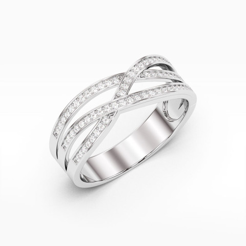 Pierścionek z białego złota z diamentami - próba 585 0,27CT PV-060B