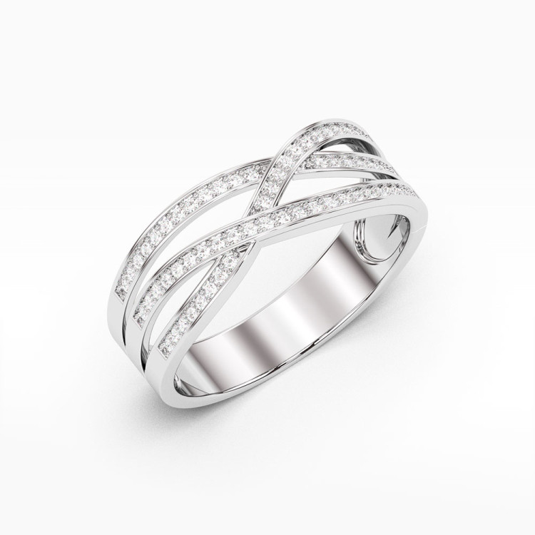 Pierścionek z białego złota z diamentami - próba 585 0,27CT PV-060B