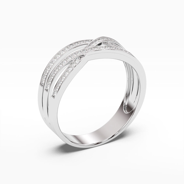 Pierścionek z białego złota z diamentami - próba 585 0,27CT PV-060B
