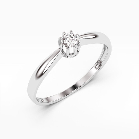 Pierścionek z białego złota z diamentem - próba 585 0,15CT PV-061B