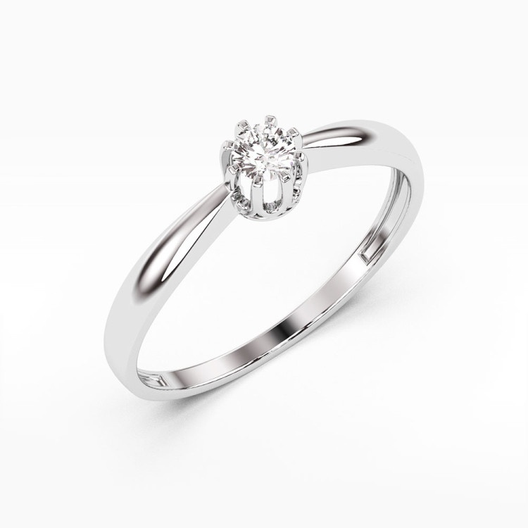 Pierścionek z białego złota z diamentem - próba 585 0,15CT PV-061B