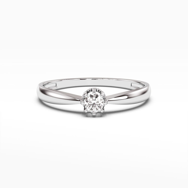 Pierścionek z białego złota z diamentem - próba 585 0,15CT PV-061B