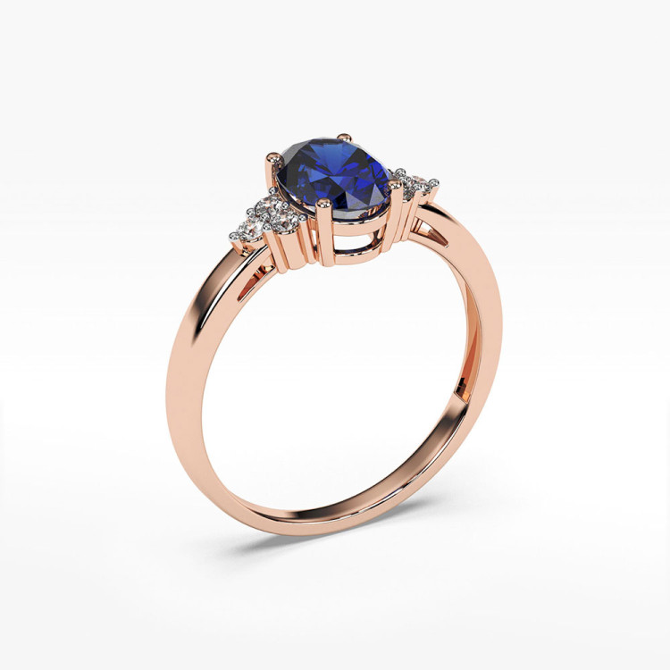 Pierścionek z różowego złota z szafirem - próba 585 0,952CT PV-064CS
