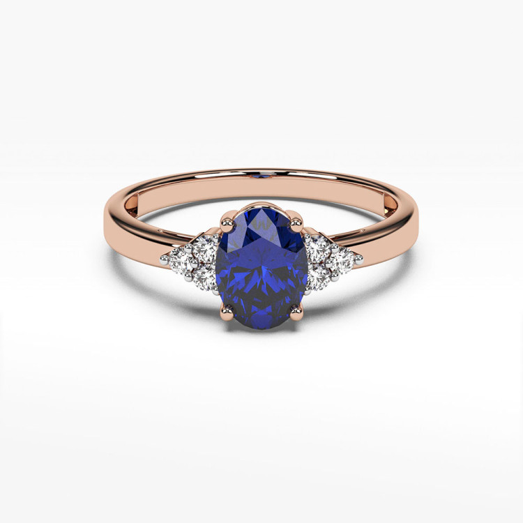Pierścionek z różowego złota z szafirem - próba 585 0,952CT PV-064CS
