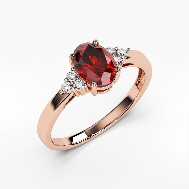 Pierścionek z różowego złota z rubinem - próba 585 1,052CT PV-064CR