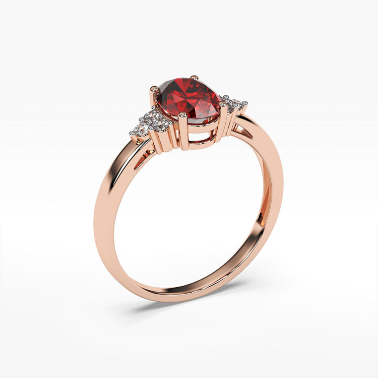 Pierścionek z różowego złota z rubinem - próba 585 1,052CT PV-064CR