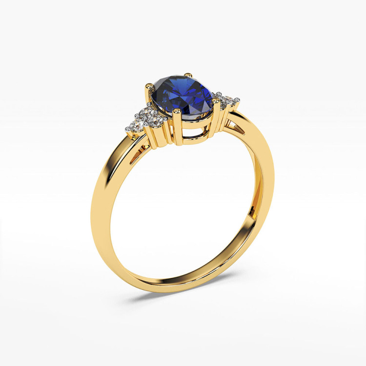 Pierścionek z żółtego złota z szafirem - próba 585 0,952CT PV-064AS