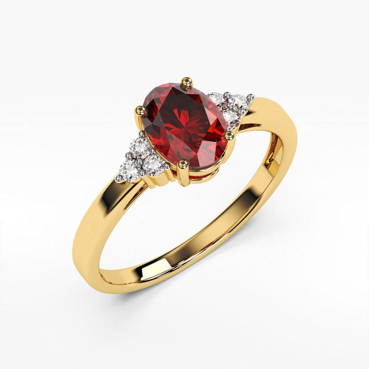 Pierścionek z żółtego złota z rubinem - próba 585 1,052CT PV-064AR