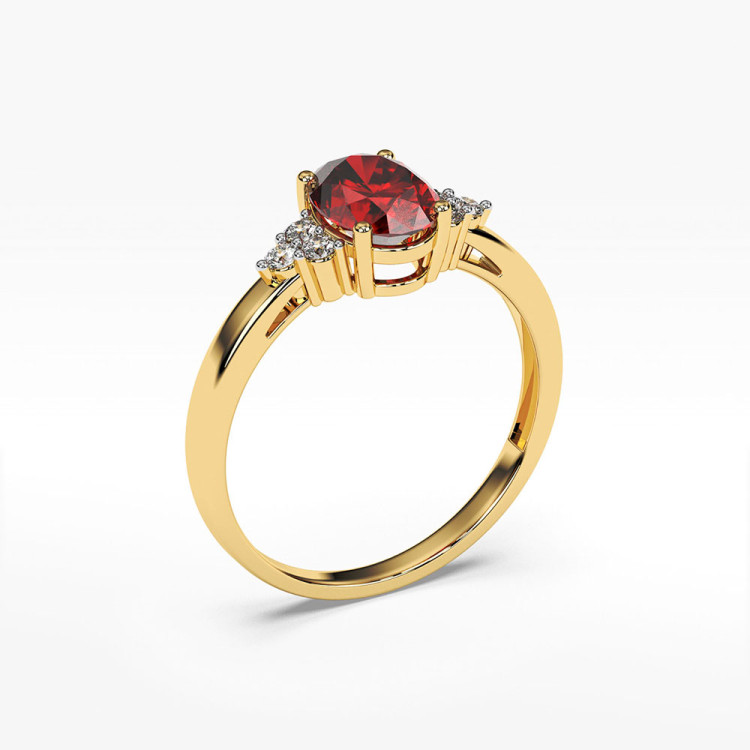 Pierścionek z żółtego złota z rubinem - próba 585 1,052CT PV-064AR