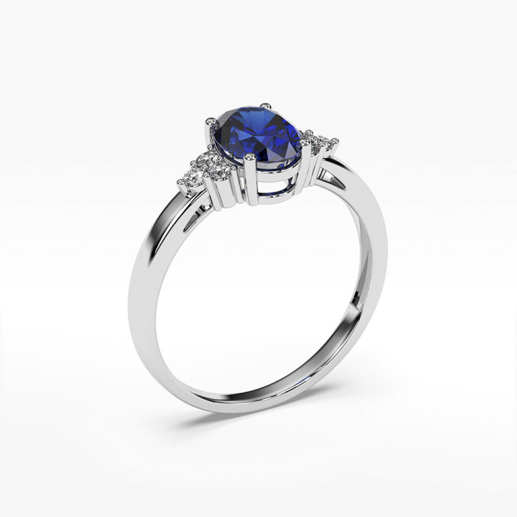 Pierścionek z białego złota z szafirem - próba 585 0,952CT PV-064BS