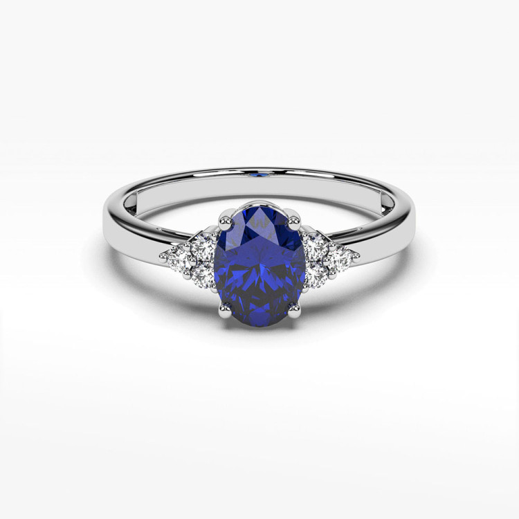 Pierścionek z białego złota z szafirem - próba 585 0,952CT PV-064BS