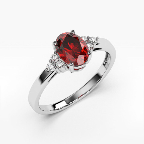 Pierścionek z białego złota z rubinem - próba 585 1,052CT PV-064BR